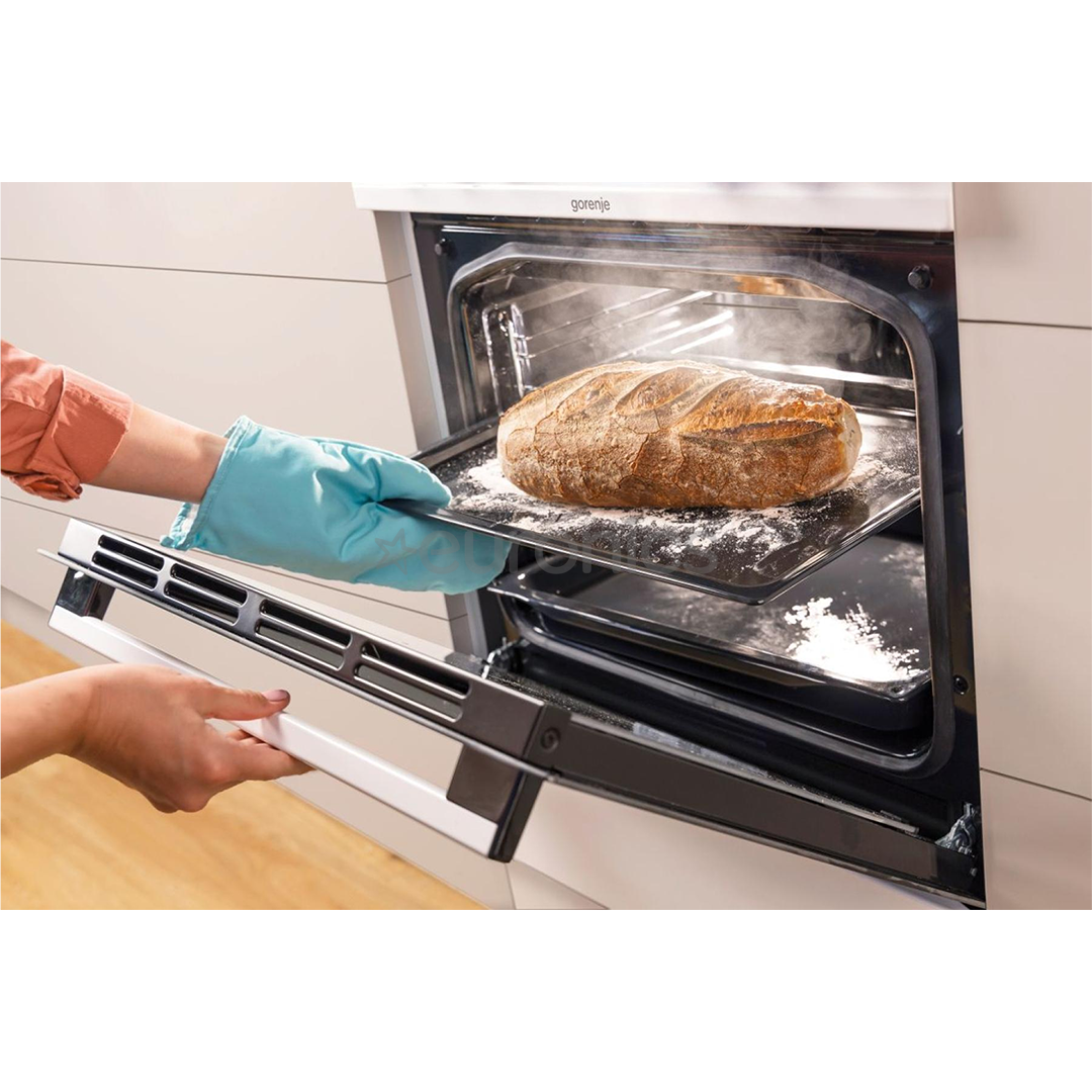 Gorenje, 71 L, platums 60 cm, balta - Elektriskā plīts ar gāzes virsmu