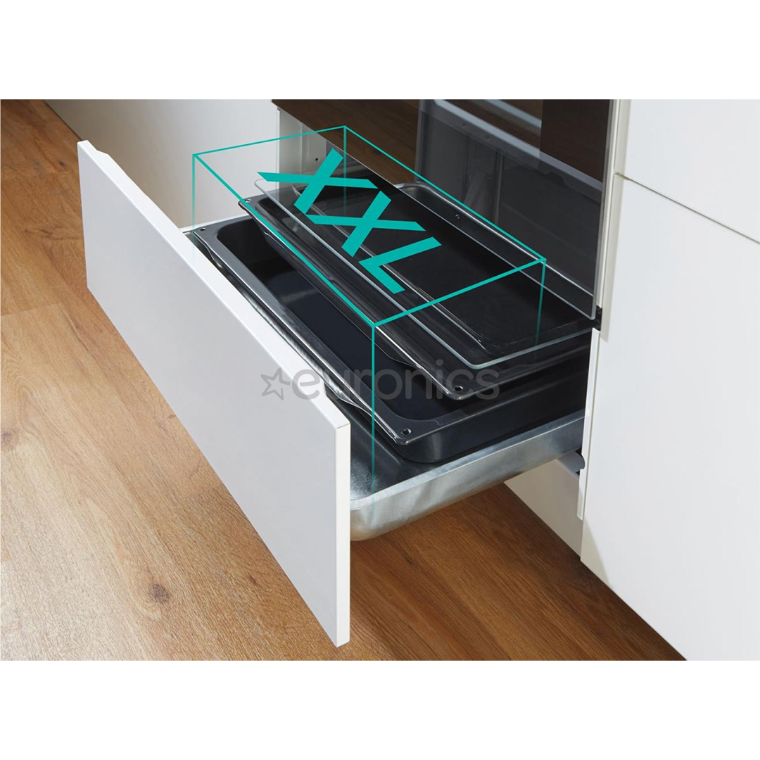 Gorenje, 71 L, platums 60 cm, balta - Elektriskā plīts ar gāzes virsmu