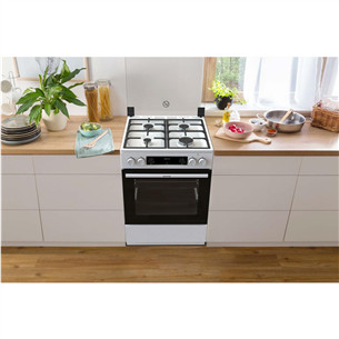 Gorenje, 71 L, width 60 cm, white - Gas cooker with electric oven