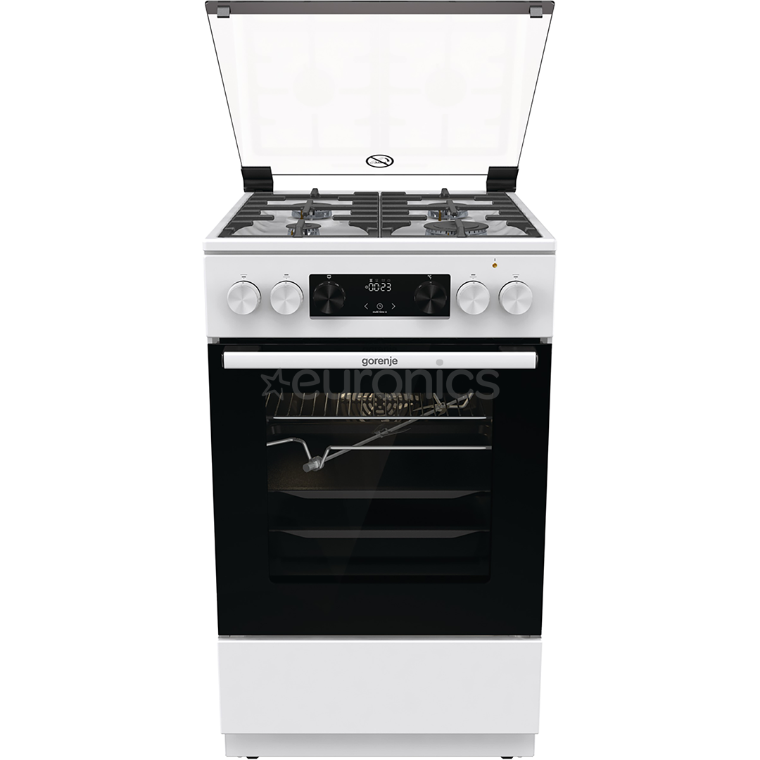 Gorenje, 70 L, width 50 cm, white - Gas cooker with electric oven