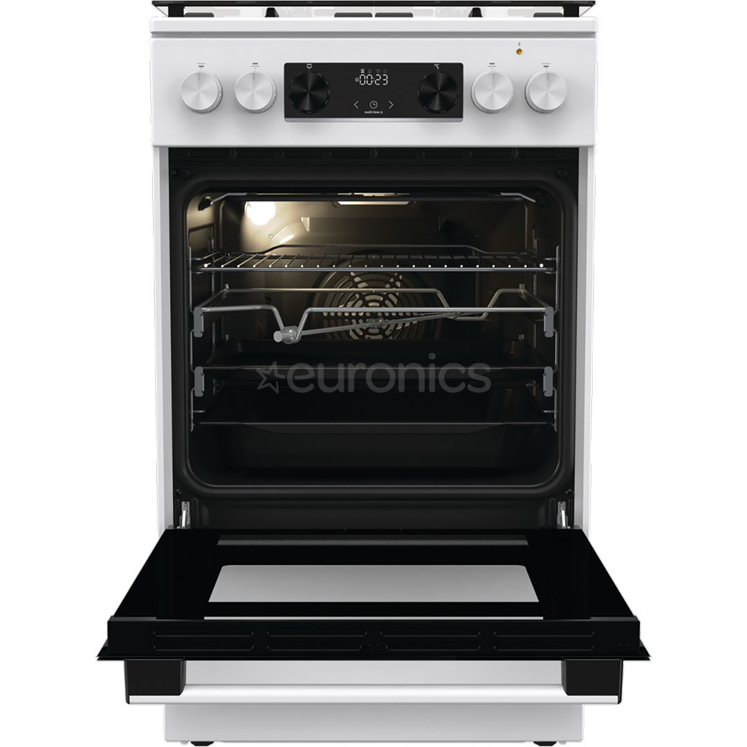 Gorenje, 70 L, width 50 cm, white - Gas cooker with electric oven