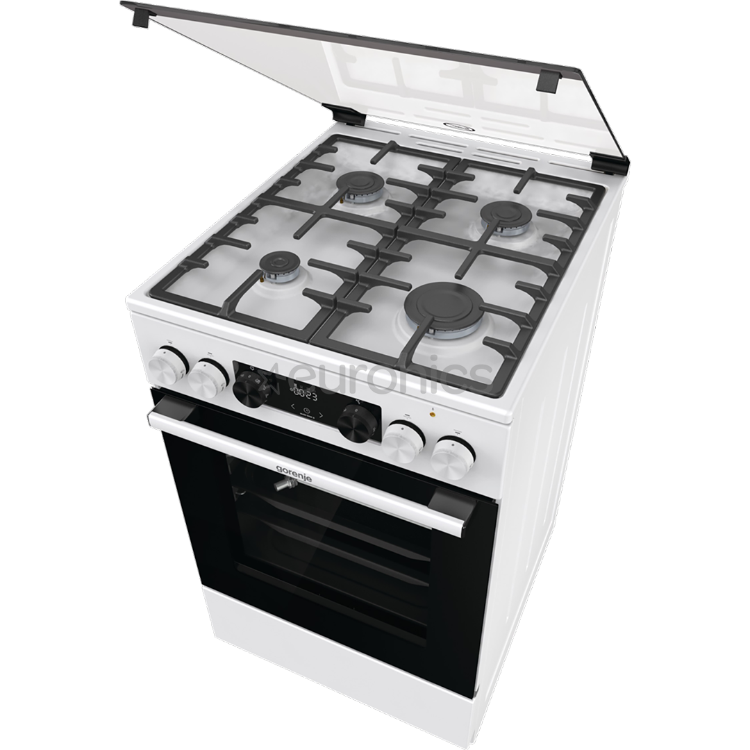 Gorenje, 70 L, width 50 cm, white - Gas cooker with electric oven
