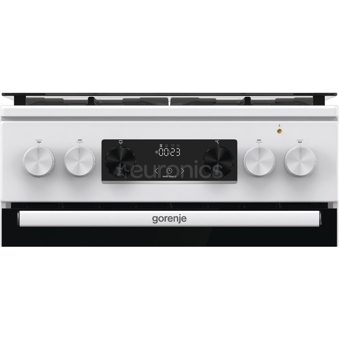 Gorenje, 70 L, width 50 cm, white - Gas cooker with electric oven