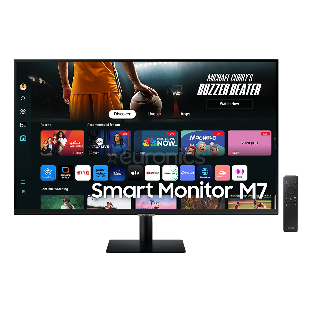 Samsung Smart Monitor M7 M70D, 32'', UHD, LED VA, USB-C, melna - Monitors ar viedtelevizora funkciju