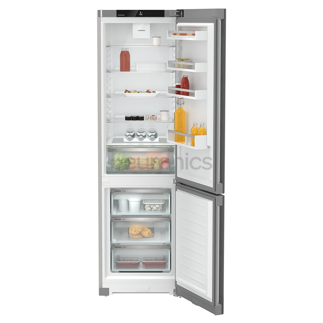 Liebherr, Pure NoFrost, 371 L, augstums 202 cm, sudraba - Ledusskapis