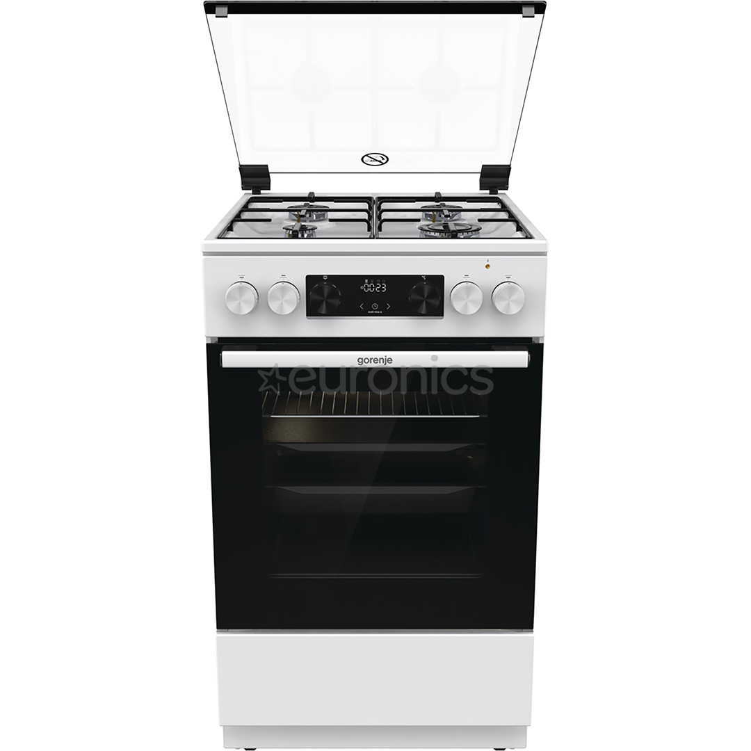 Gorenje, 62 L, width 50 cm, white - Gas cooker with electric oven