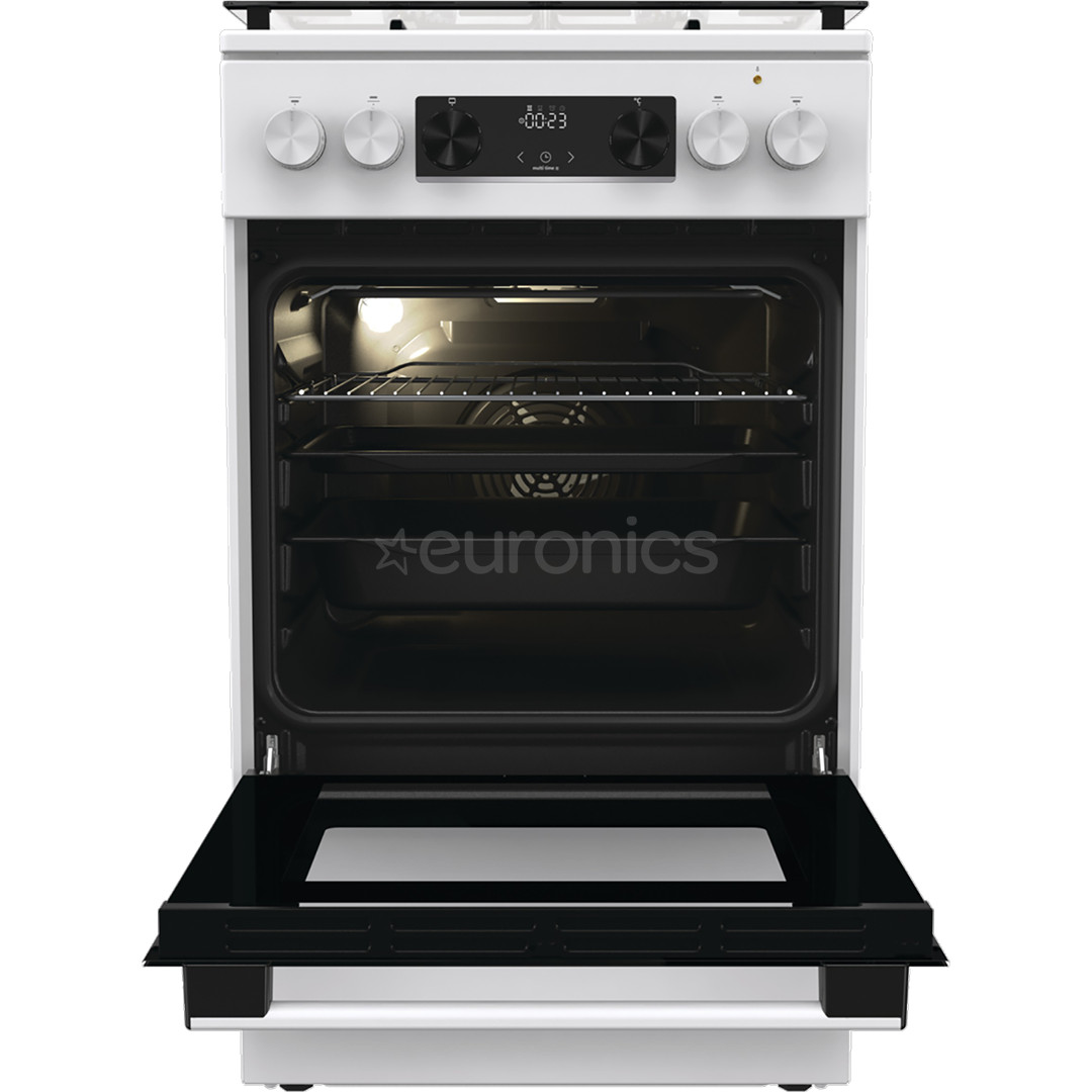 Gorenje, 62 L, platums 50 cm, balta - Elektriskā plīts ar gāzes virsmu