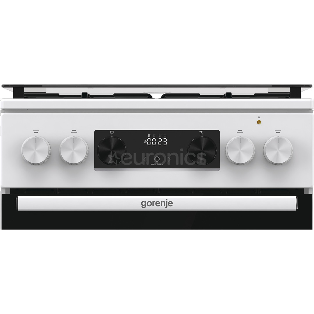 Gorenje, 62 L, platums 50 cm, balta - Elektriskā plīts ar gāzes virsmu