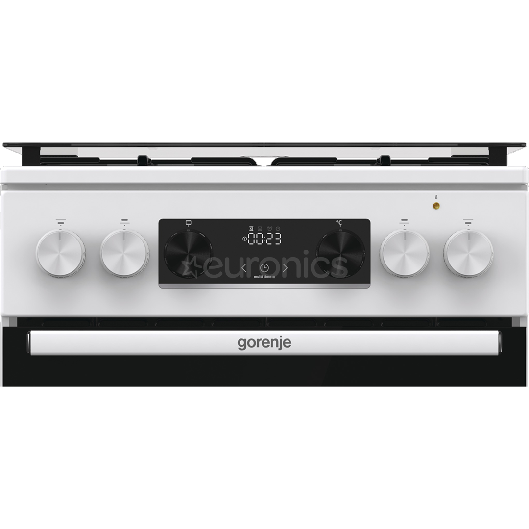 Gorenje, 62 L, width 50 cm, white - Gas cooker with electric oven