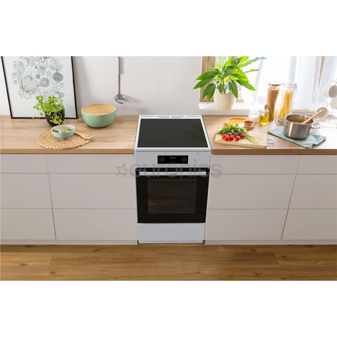 Gorenje, 70 L, width 50 cm, white - Induction cooker with electric oven