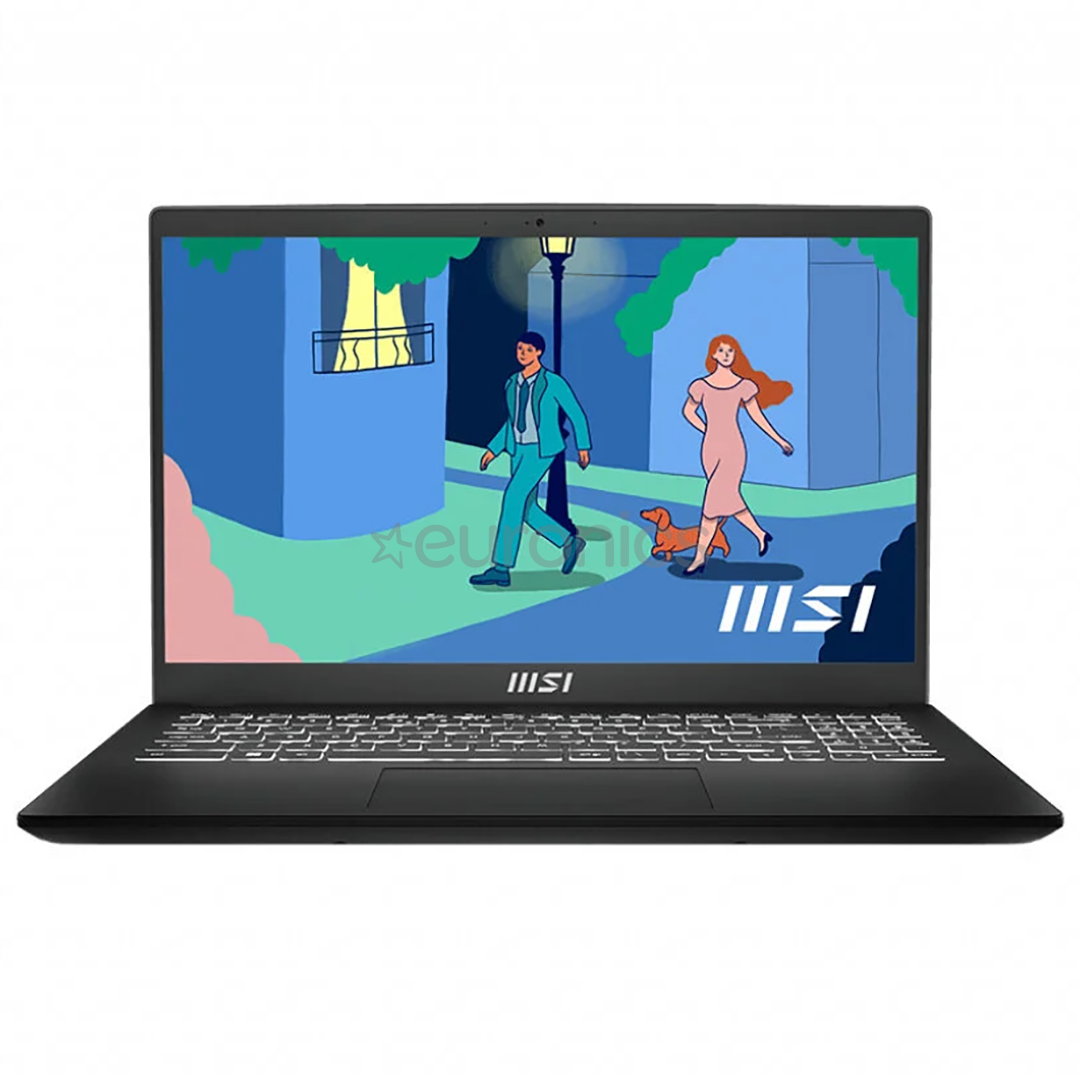 MSI Modern 15 B12M, 15,6'', FHD, i7, 16 ГБ, 512 ГБ, ENG, черный - Ноутбук