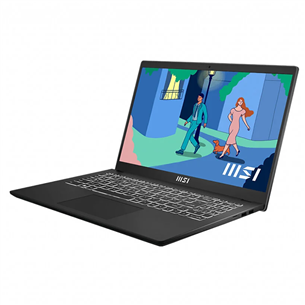 MSI Modern 15 B12M, 15,6'', FHD, i7, 16 ГБ, 512 ГБ, ENG, черный - Ноутбук