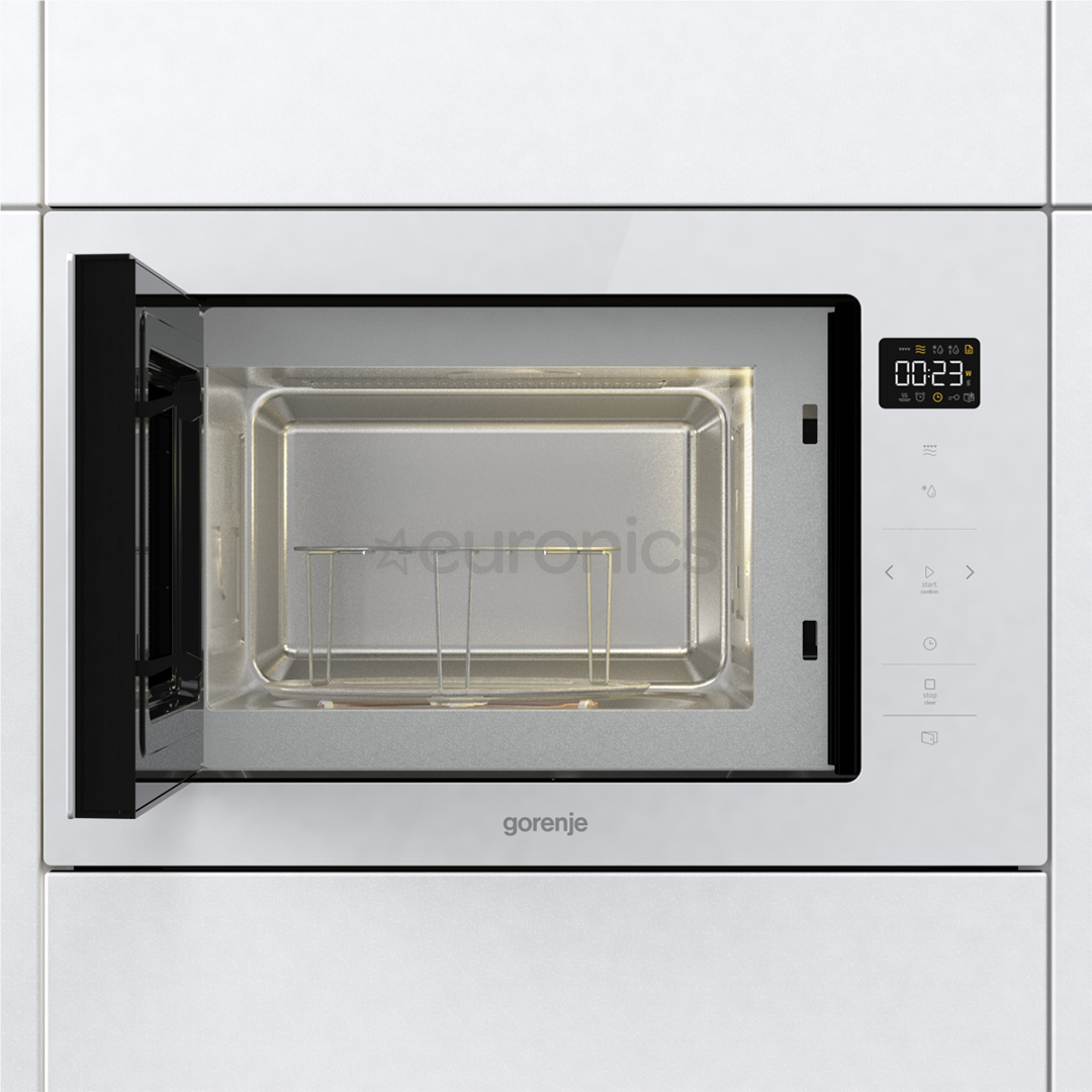 Gorenje, 25 L, 900 W, balta - Iebūvējama mikroviļņu krāsns ar grilu