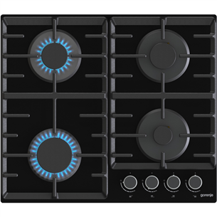 Gorenje, width 60 cm, black - Built-in Gas Hob