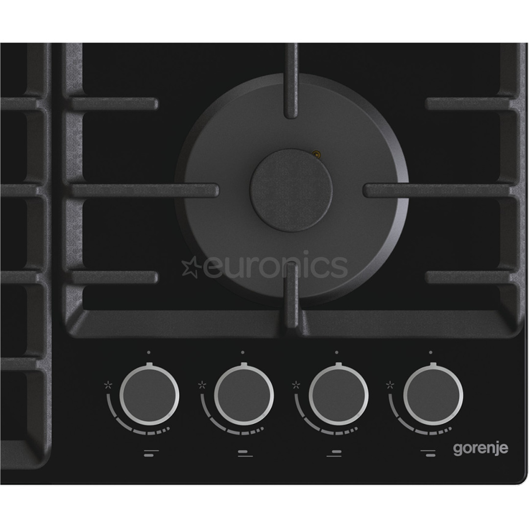 Gorenje, platums 60 cm, melna - Iebūvējama gāzes plīts virsma