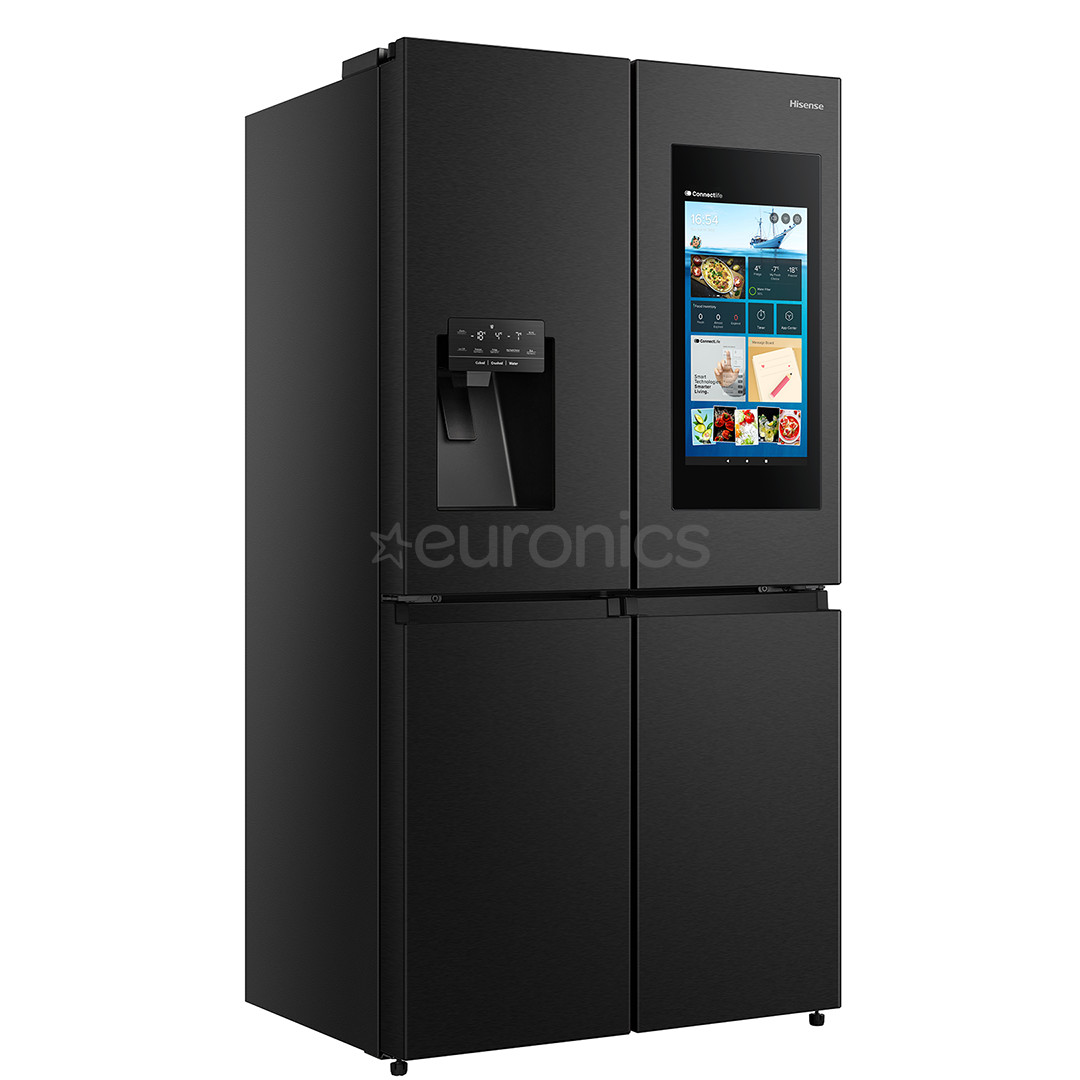 Hisense, Cross Door, NoFrost, 577 L, height 179 cm, black - SBS Refrigerator