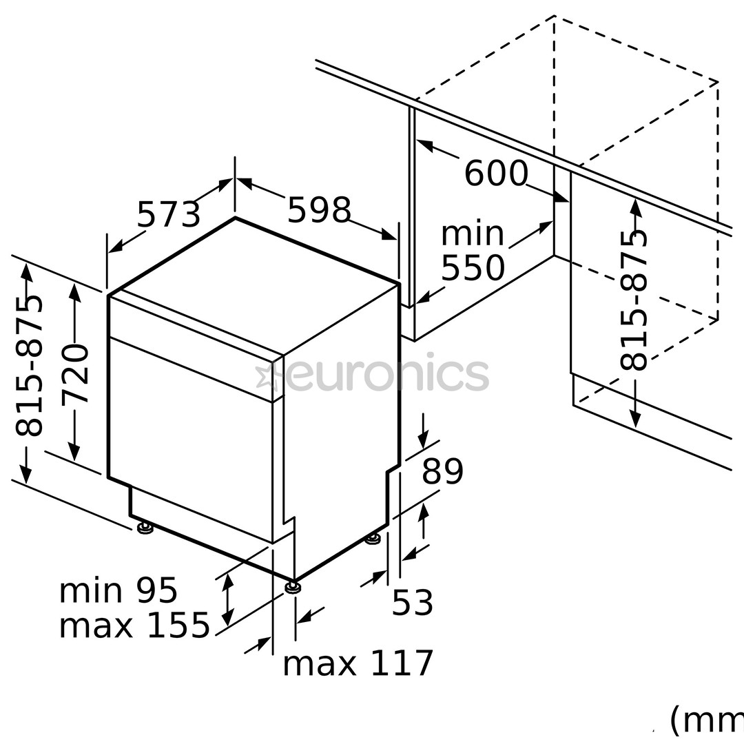 Bosch, Series 4, 14 place settings - Built-in dishwasher