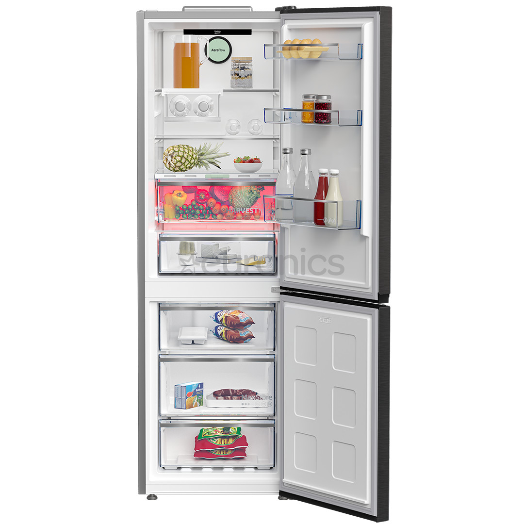 Beko, No Frost, 316 L, augstums 187 cm, tumša nerūsējošā tērauda - Ledusskapis