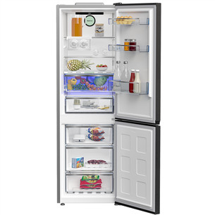 Beko, No Frost, 316 L, augstums 187 cm, tumša nerūsējošā tērauda - Ledusskapis