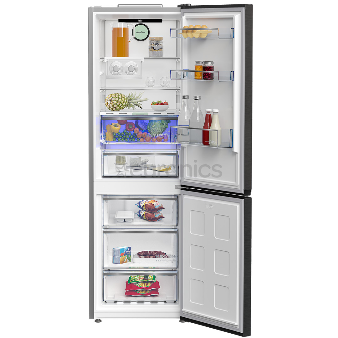 Beko, No Frost, 316 L, augstums 187 cm, tumša nerūsējošā tērauda - Ledusskapis