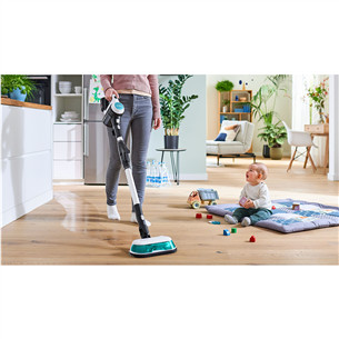 Bosch Unlimited 7 ProHygienic Aqua, 2in1, melna/balta - Bezvadu putekļu sūcējs
