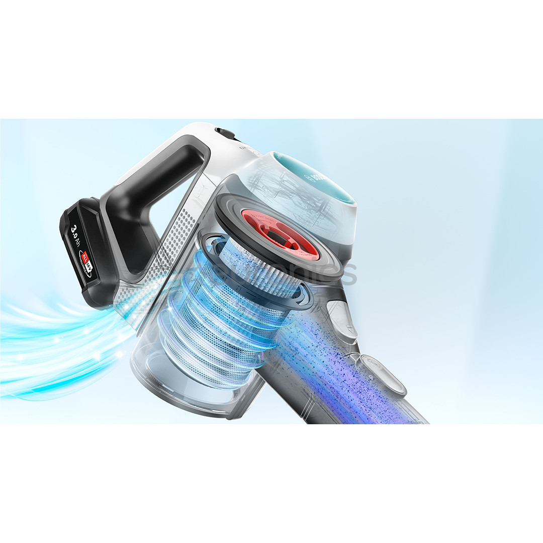 Bosch Unlimited 7 ProHygienic Aqua, 2in1, melna/balta - Bezvadu putekļu sūcējs