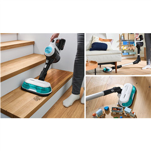 Bosch Unlimited 7 ProHygienic Aqua, 2in1, melna/balta - Bezvadu putekļu sūcējs