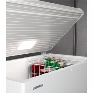 Liebherr, SmartFrost 353 L, platums 125.5 cm, balta - Lādes tipa saldētava