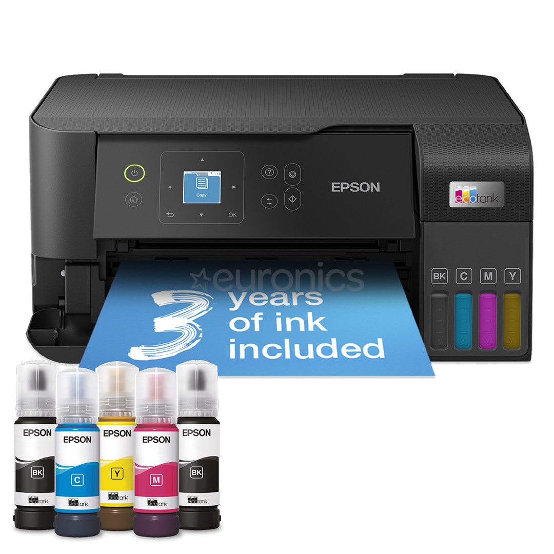 Epson EcoTank L3560, WiFi, melna - Daudzfunkciju tintes printeris