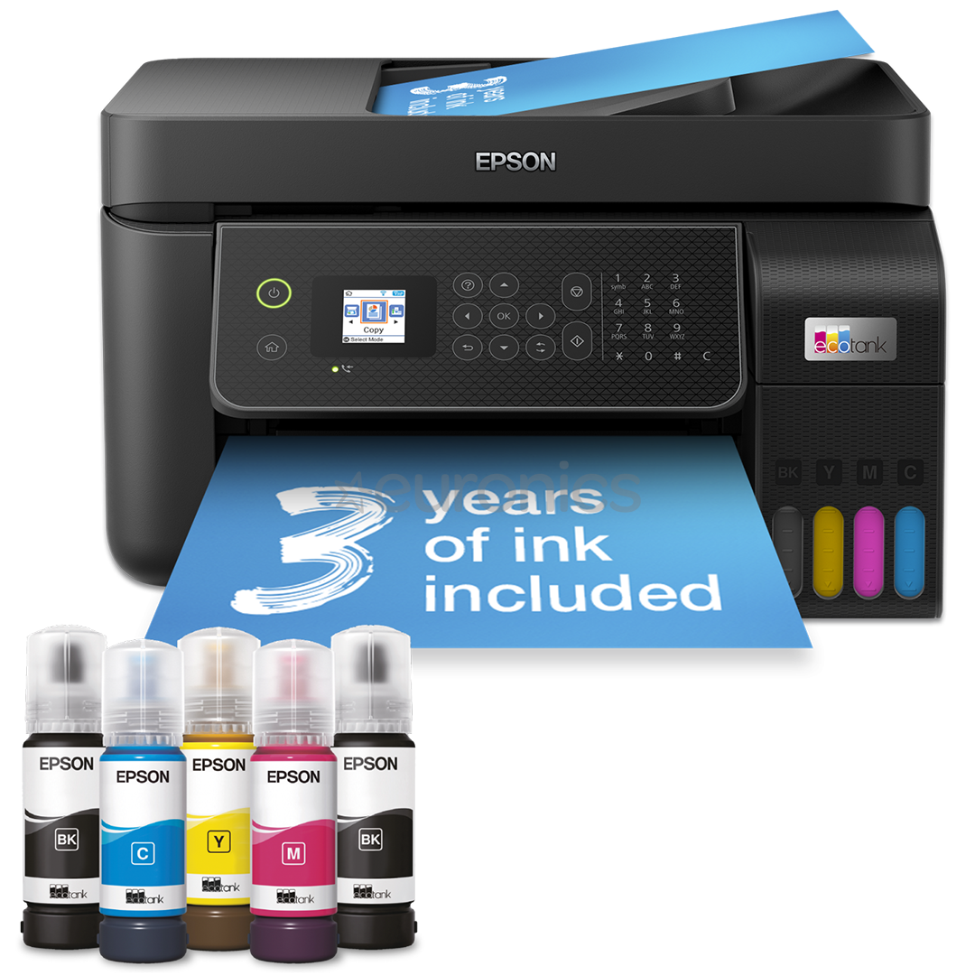 Epson EcoTank L5310, Wi-Fi, LAN, fax, melna - Daudzfunkciju tintes printeris