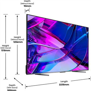 Hisense U7KQ, 100'', Ultra HD, Mini LED, melna - Televizors
