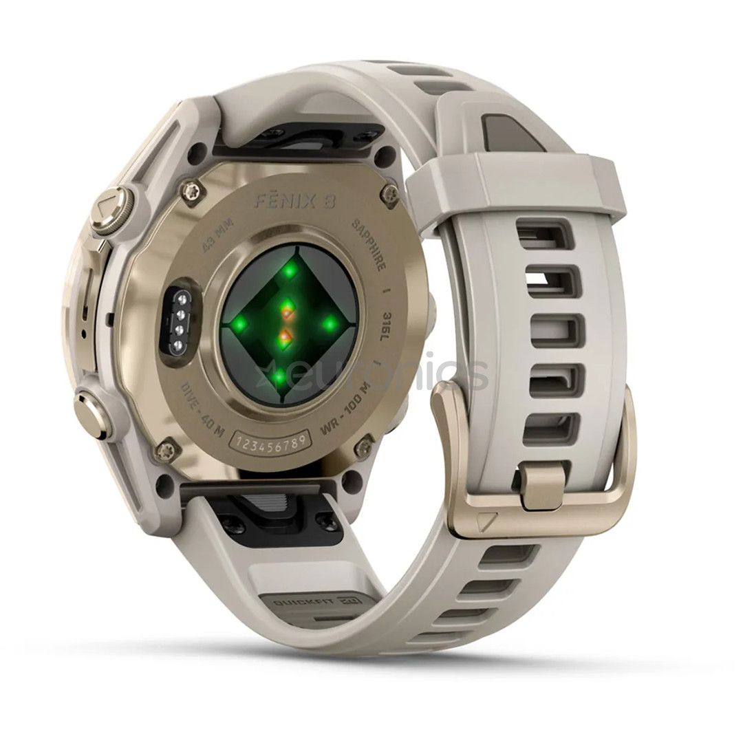 Garmin Fenix 8 Sapphire, 43 мм, золотистый - Спортивные часы