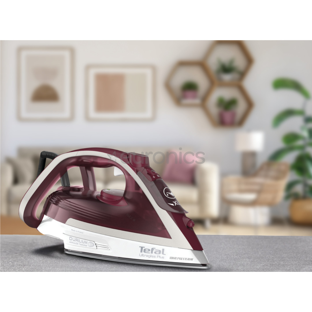 Tefal Ultragliss Plus, 2800 W, tumši sarkana/balta - Tvaika gludeklis