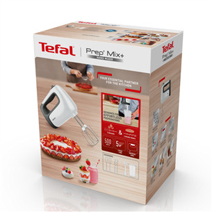 Tefal Prep'Mix+, 500 W, balta/pelēka - Rokas mikseris