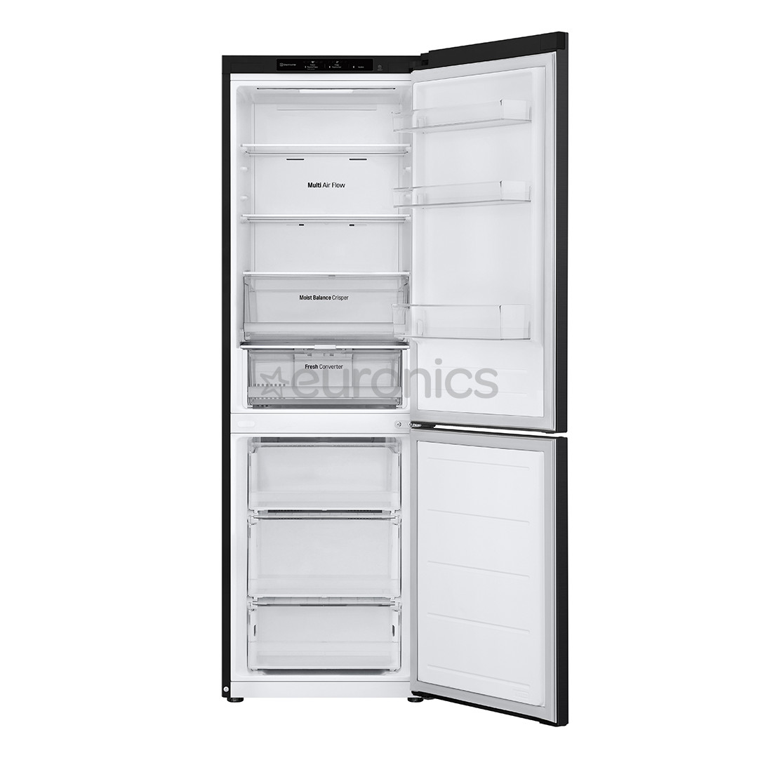 LG, No Frost, 344 л, высота 186 см, черный - Холодильник