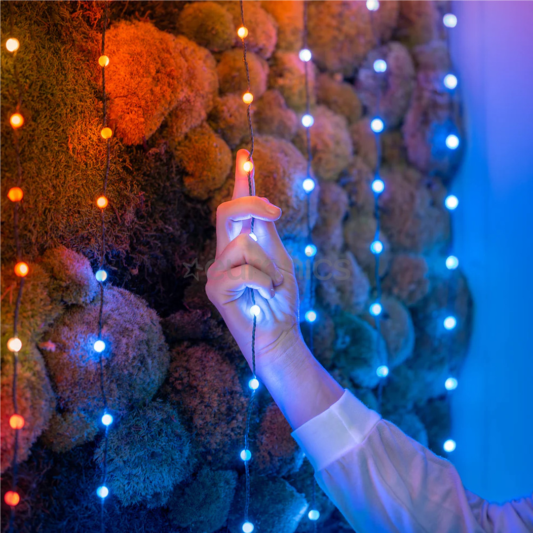 Twinkly Candies Pearls, RGB, 200 LED, USB-C, 12 m, green wire - Smart Lights