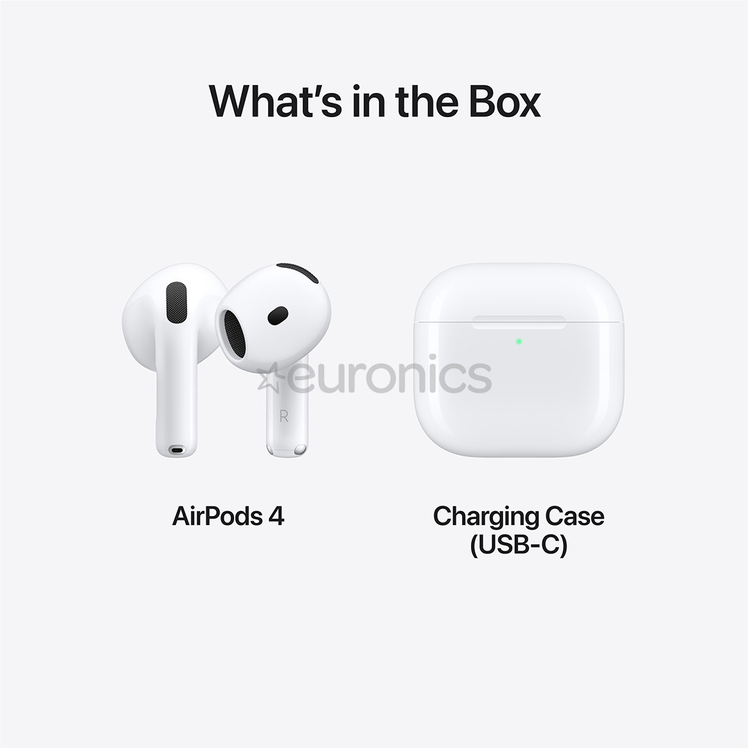 Apple Airpods 4, balta - Bezvadu austiņas