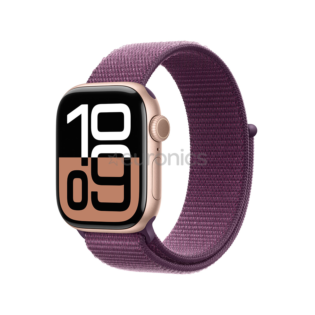 Apple Watch Series 10 GPS, 42 mm, sport loop, rozā alumīnijs / lillā - Viedpulkstenis