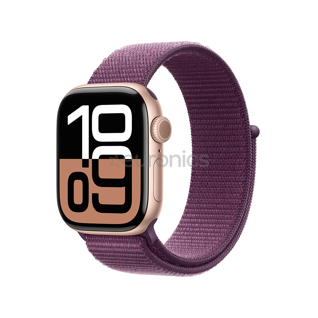 Apple Watch Series 10 GPS, 42 mm, sport loop, rozā alumīnijs / lillā - Viedpulkstenis