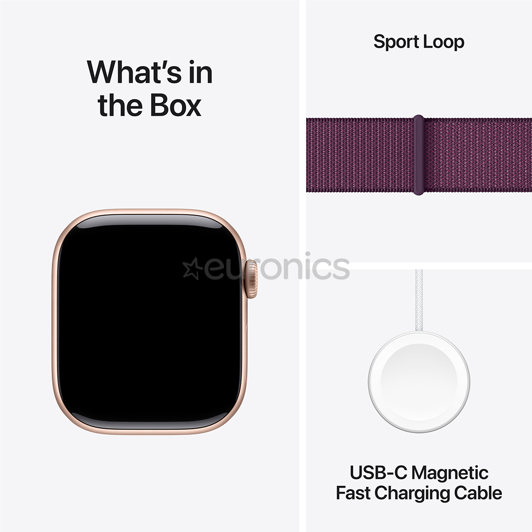 Apple Watch Series 10 GPS, 42 mm, sport loop, rozā alumīnijs / lillā - Viedpulkstenis