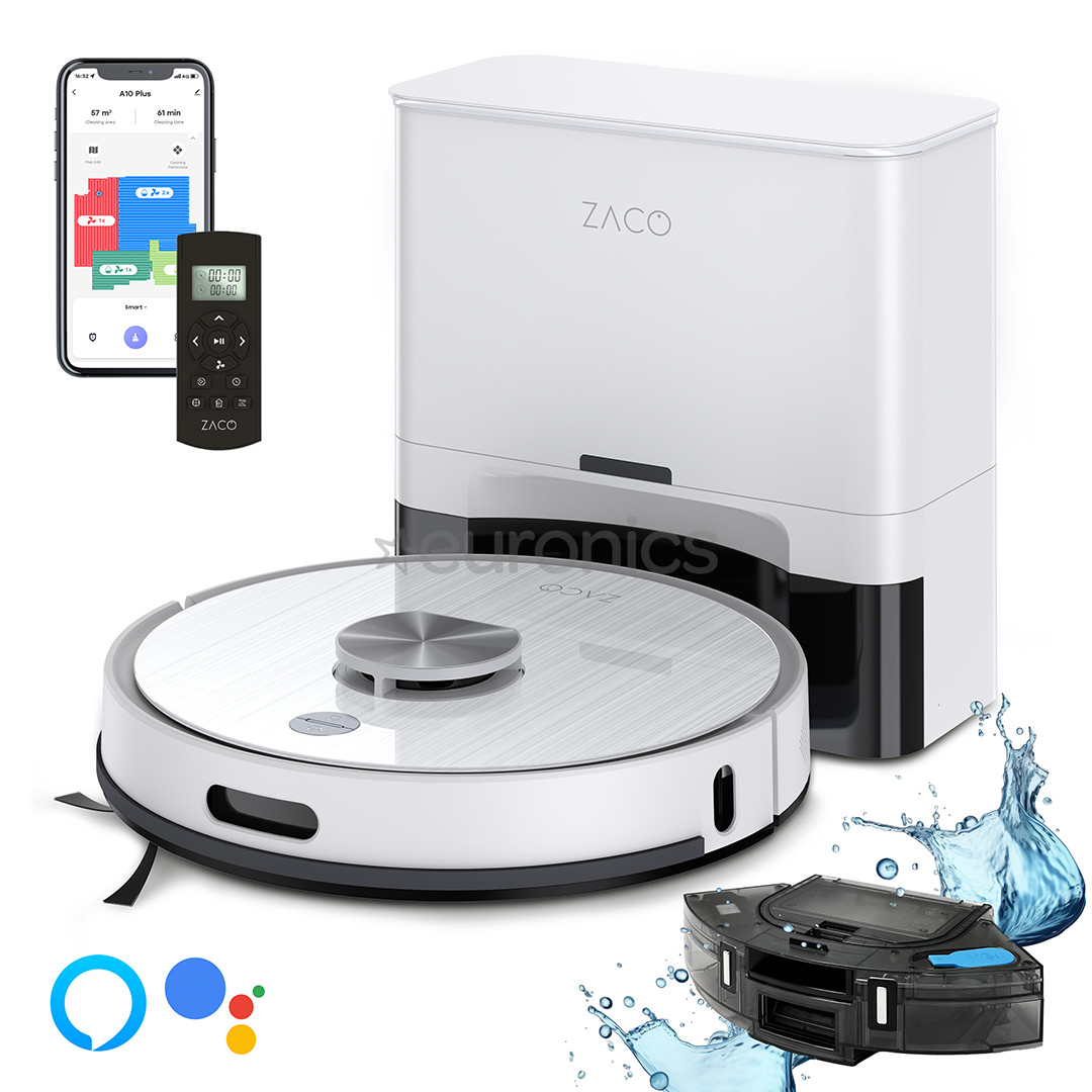 Zaco A10 Plus, Wet & Dry, white - Robot vacuum cleaner