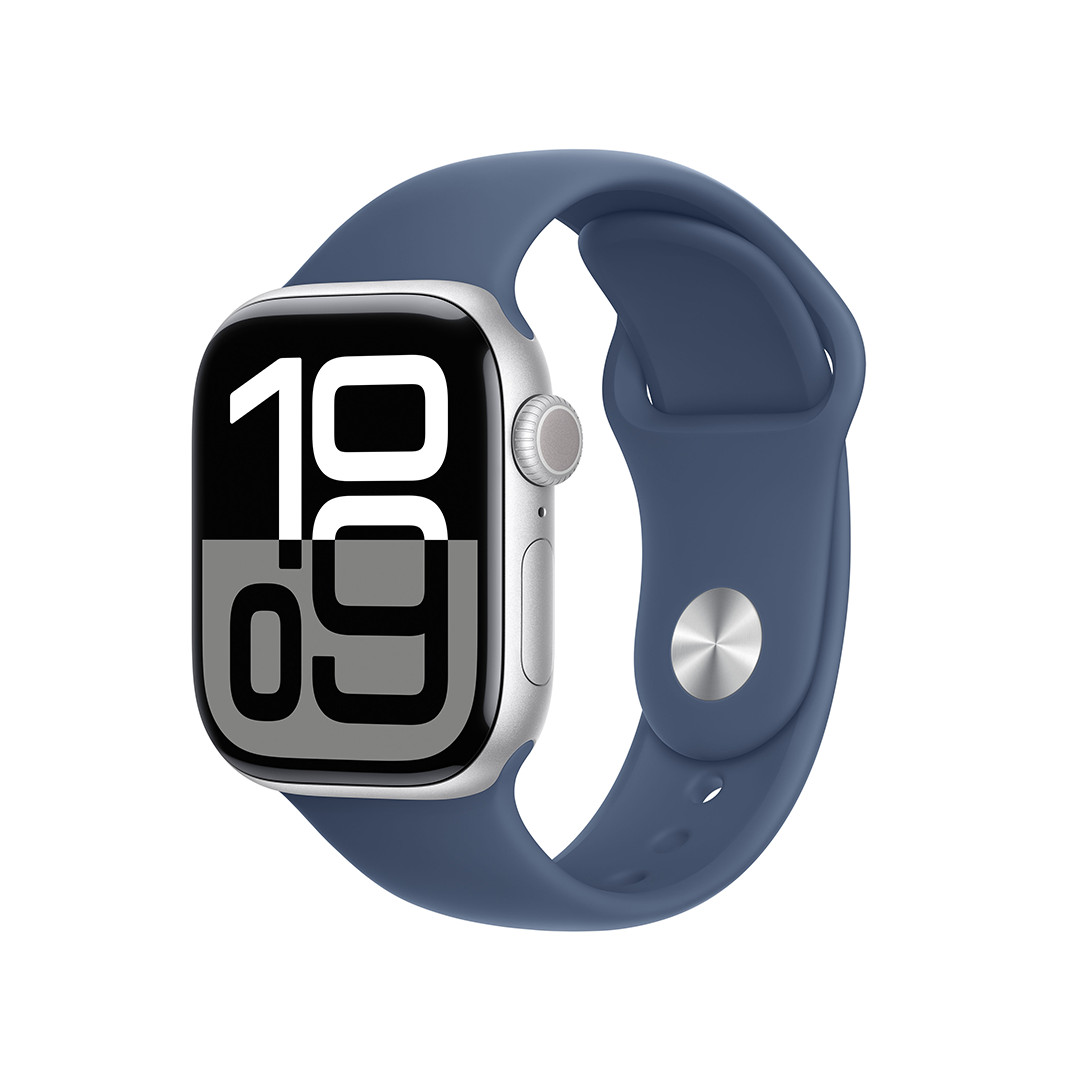 Apple Watch Series 10 GPS + Cellular, 42 mm, sport band, S/M, silver aluminium / denim - Smart watch
