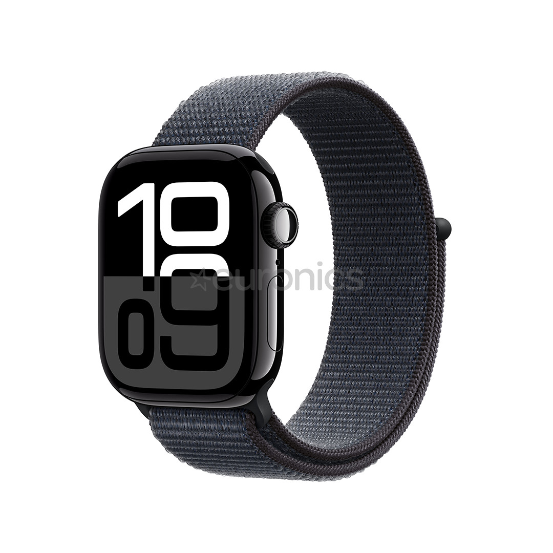 Apple Watch Series 10 GPS + Cellular, 42 mm, sport loop, jet black aluminium / black- Smart watch