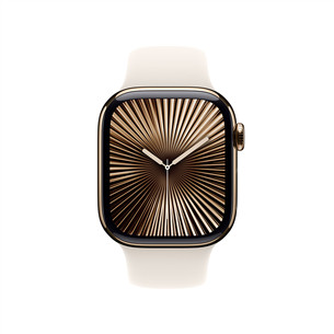 Apple Watch Series 10 GPS + Cellular, 42 mm, sport band, S/M, zelta titāna / bēša - Viedpulkstenis