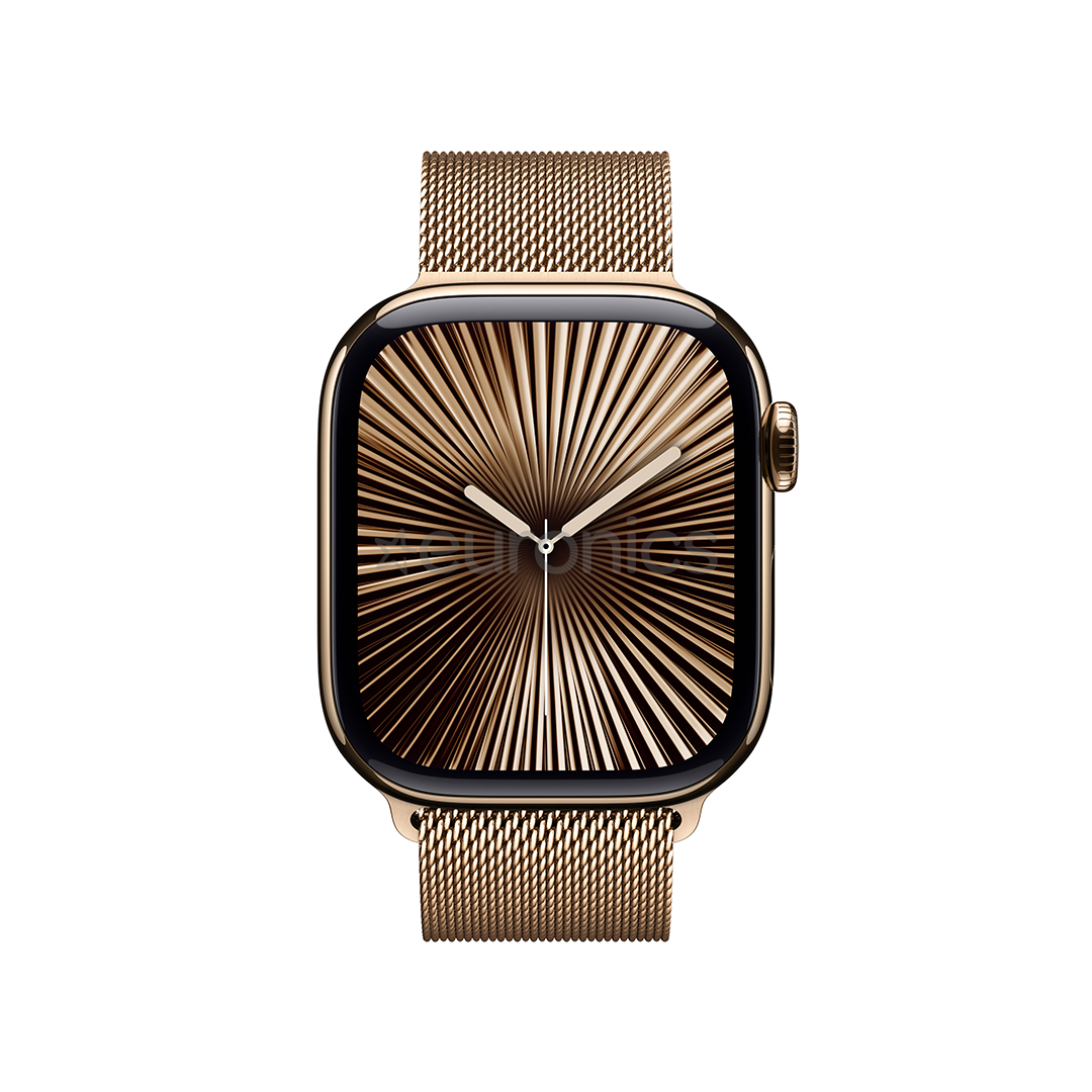 Apple Watch Series 10 GPS + Cellular, 42 мм, Milanese loop, золотистый титан / золотистый - Смарт-часы