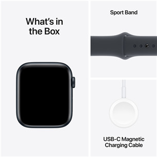 Apple Watch SE, 44 mm, GPS, sport band, M/L, midnight aluminium / midnight - Smart watch