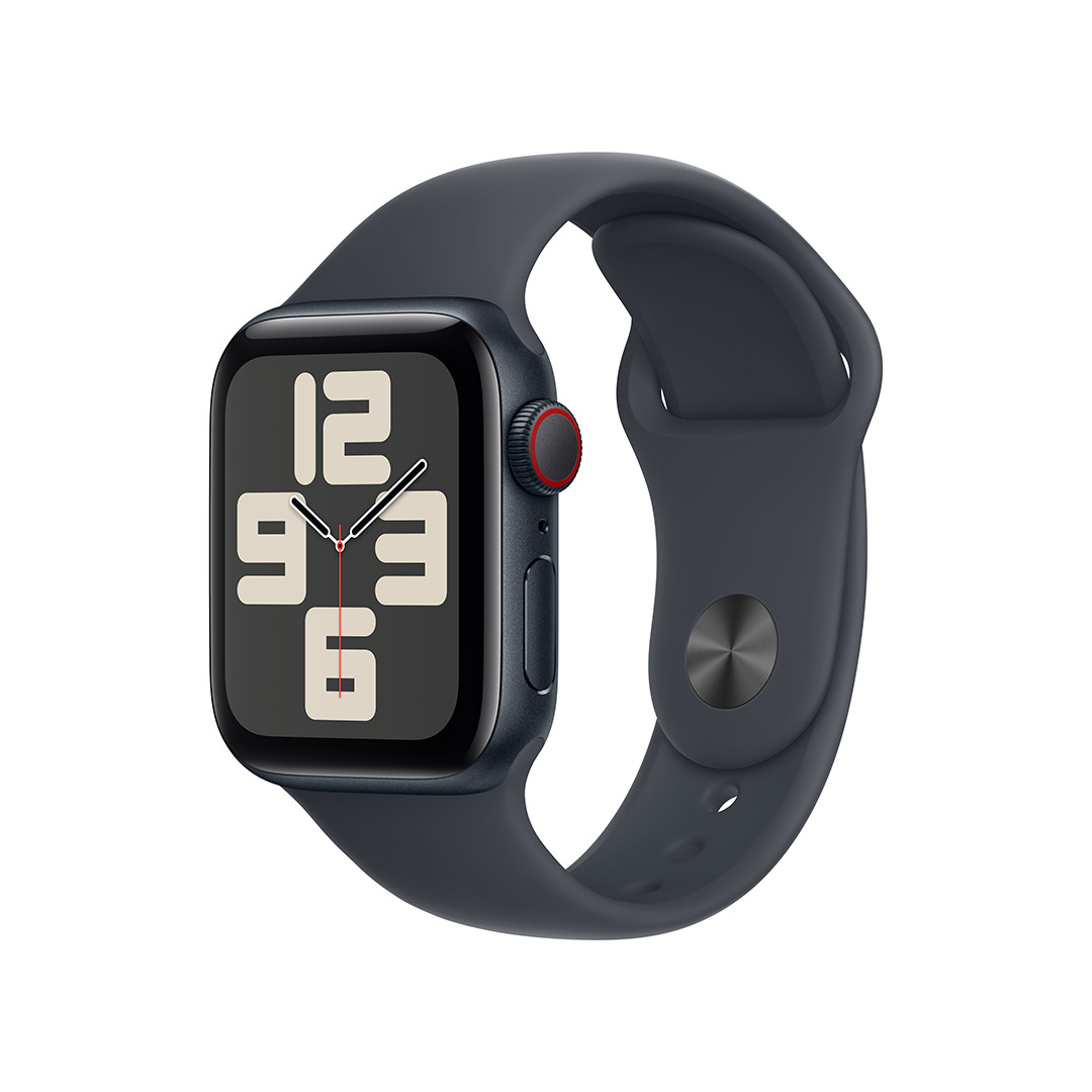 Apple Watch SE, 40 mm, GPS + Cellular, sport band, S/M, midnight aluminium / midnight - Smart watch
