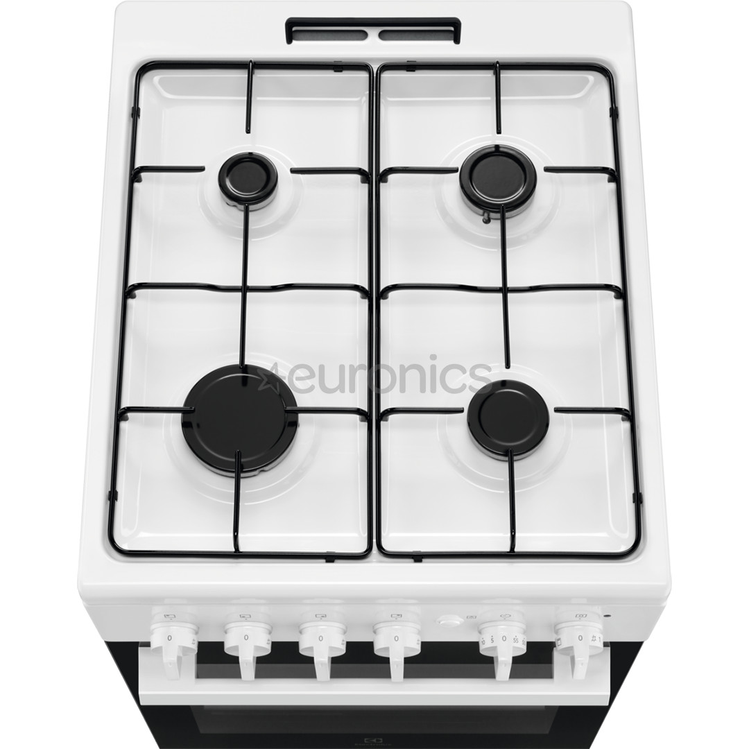 Electrolux, 59 л, ширина 50 см, белый - Газовая плита с газовой духовкой