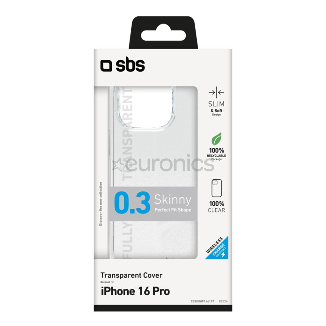 SBS Skinny cover, iPhone 16 Pro, transparent - Case
