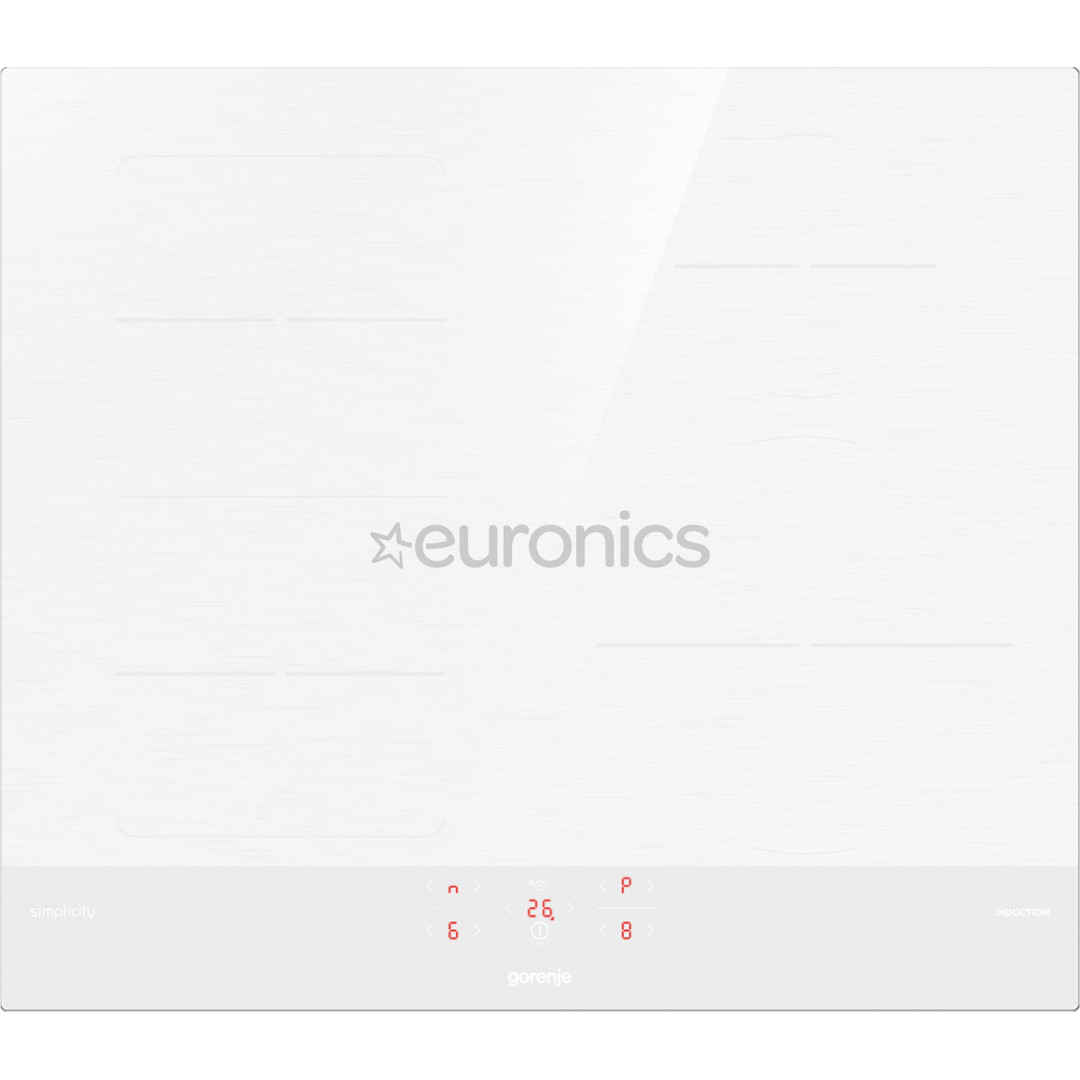 Gorenje, platums 59.5 cm, bez rāmja, balta - Iebūvējama indukcijas plīts virsma